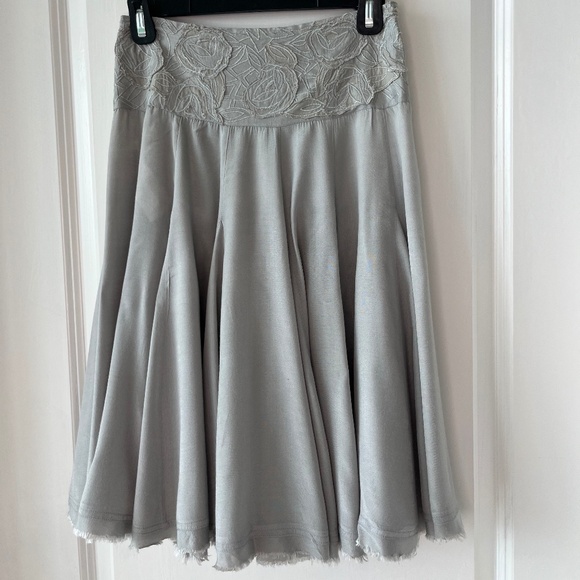 Kookaï Grey Embroidered Waist Flared Skirt – Size Small - Picture 1 of 9